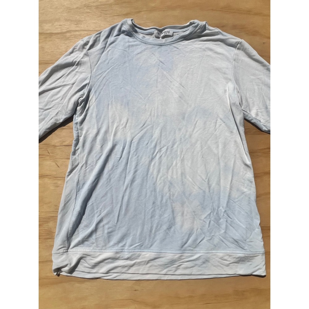 Workshop Republic Clothing Blue Tie Dye Long Sleeve Top Small Crew Neck Pullover